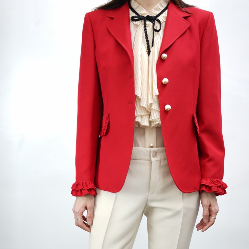 Gucci Red Wool Jacket EU Size 44